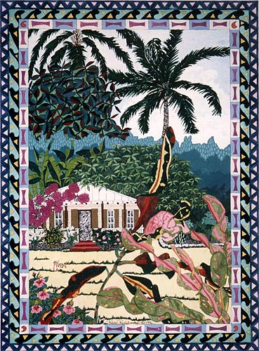 Croton - gouache and ink painting by Rose Rushbrooke. Image copyright &copy; Rose Rushbrooke.