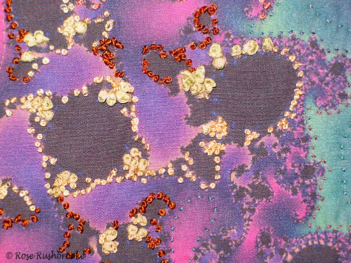 Detail 1 of Dancer - fractal quilt by Rose Rushbrooke. Image copyright &copy; Rose Rushbrooke.