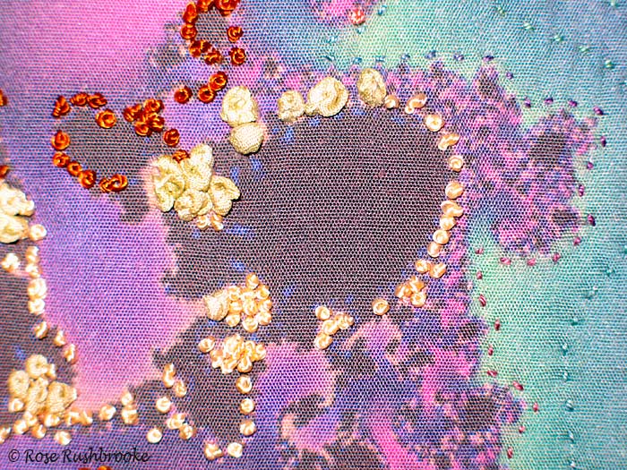 Detail 2 of Dancer - fractal quilt by Rose Rushbrooke. Image copyright &copy; Rose Rushbrooke.