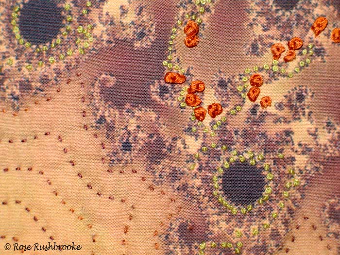 Detail 1 of Fern - fractal quilt by Rose Rushbrooke. Image copyright &copy; Rose Rushbrooke.