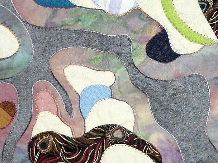 Detail 1 of The Fractal's Out of the Bag - fractal quilt by Rose Rushbrooke. Image copyright &copy; Rose Rushbrooke.