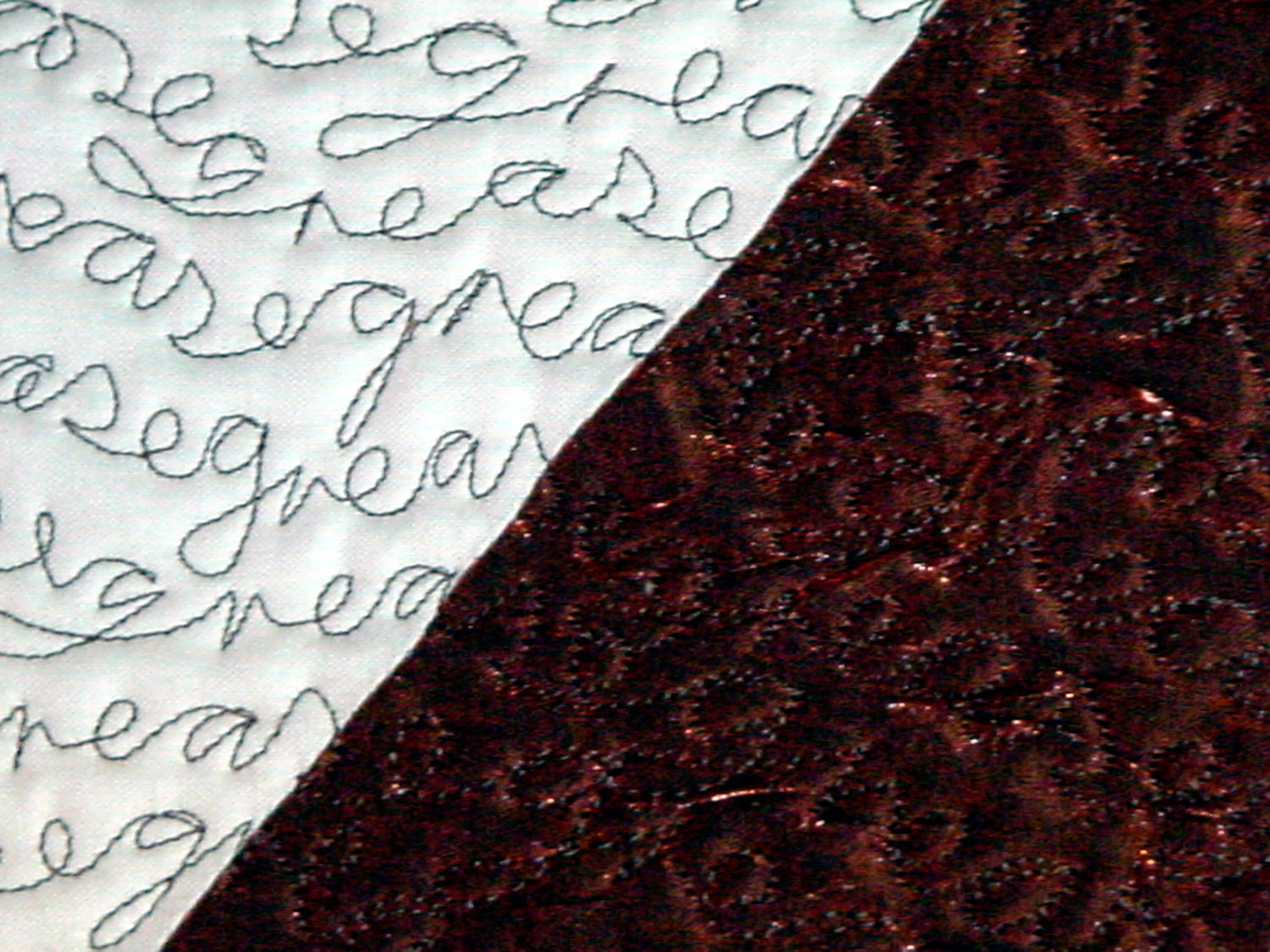 Detail 2 from Upon Reaching Middle Age: Grease - fractal quilt by Rose Rushbrooke. Image copyright &copy; Rose Rushbrooke.