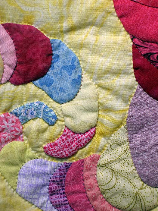 Detail 4 from Les Folies Bergere - fractal quilt by Rose Rushbrooke. Image copyright © Rose Rushbrooke.