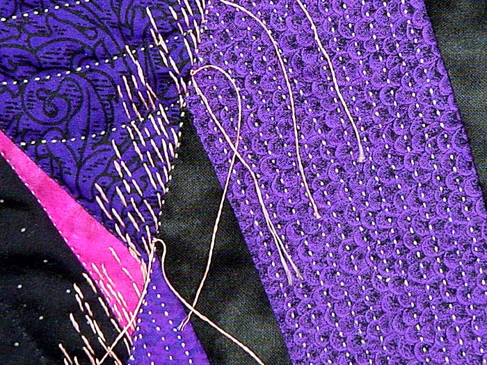 Detail 2 from Lydia - fractal quilt by Rose Rushbrooke. Image copyright &copy; Rose Rushbrooke.