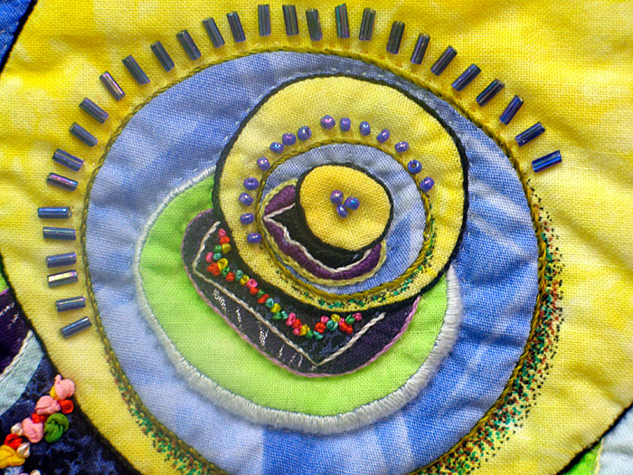 Detail 2 from Sheep's Eyes - fractal quilt by Rose Rushbrooke. Image copyright &copy; Rose Rushbrooke.
